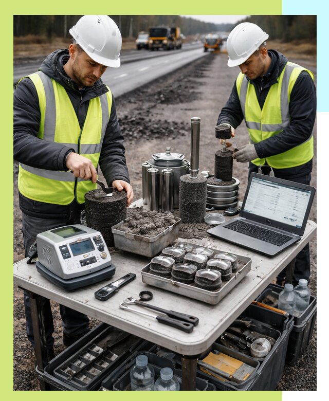 Сертификация асфальта: испытания и подтверждение в Лобне