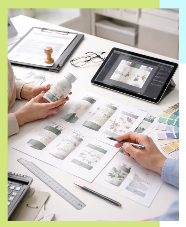 Профессиональная разработка дизайна и текста этикетки продукции в Лобне